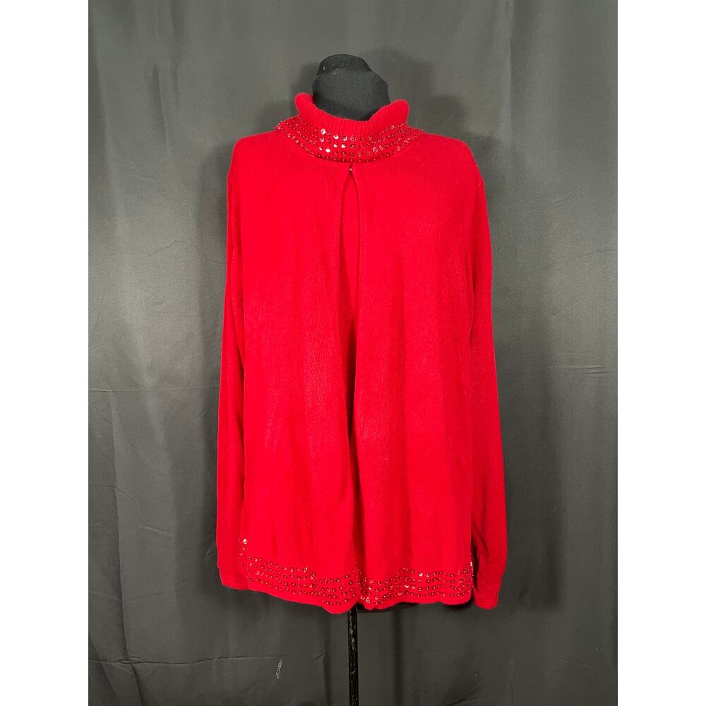 Vintage Red Sweater Set, Sequence, Plus Size 3x M… - image 1